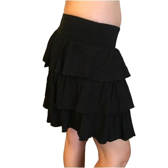 Urban Outfitters Ecote Ruffle Tier Skirt Women's Size Medium Black Layered Tiere - Picture 1 of 4